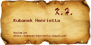 Kubanek Henrietta névjegykártya
